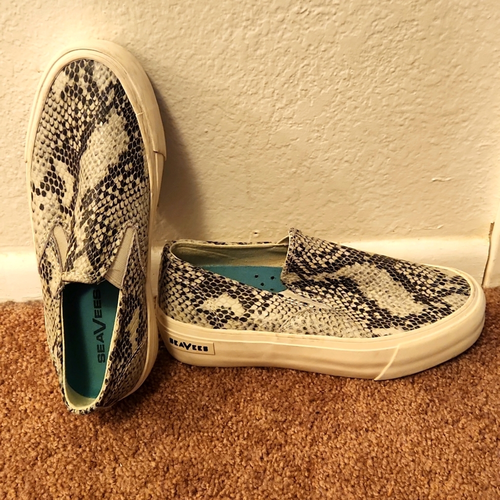 SeaVees Snake Print Slip-On Sneakers